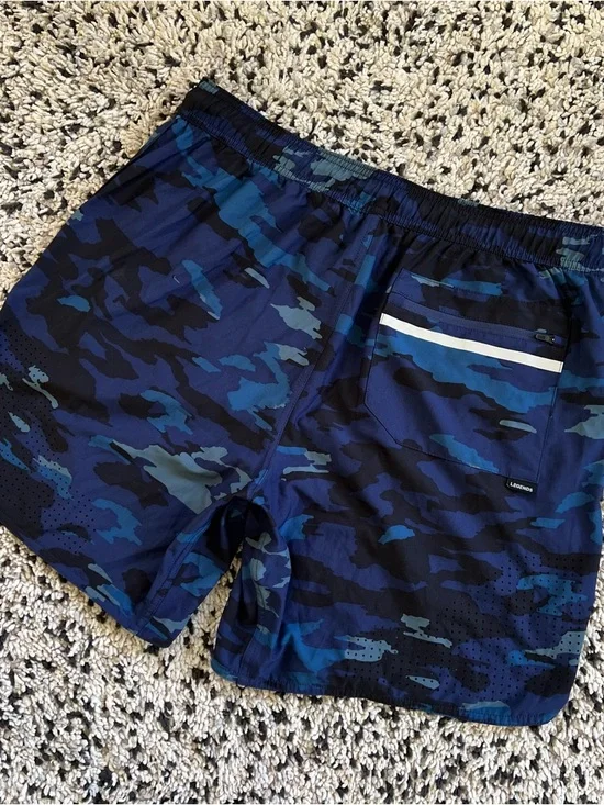 Legends Luka Shorts Blue Camo Unlined Drawstring Stretch Gym Athletic Men’s XL - Picture 15 of 16